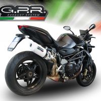 Scarico GPR compatibile con  Mv Agusta Brutale 750 S 2000-2006, Albus Ceramic, Scarico omologato, silenziatore con db killer estraibile e raccordo specifico