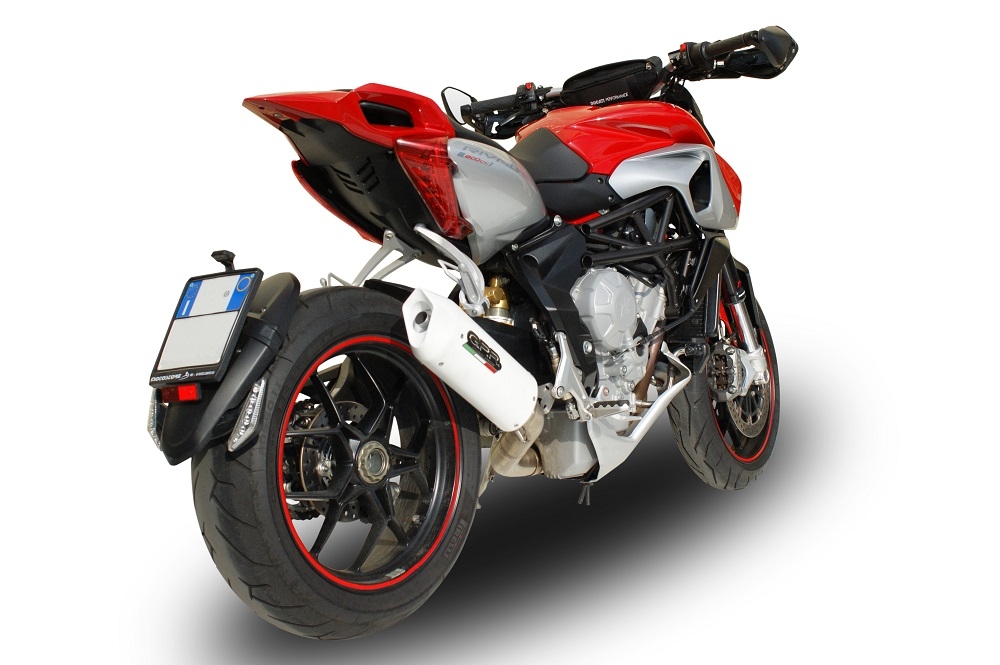 Scarico GPR compatibile con  Mv Agusta Rivale - Stradale 800 2014-2016, Albus Ceramic, Scarico omologato, silenziatore con db killer estraibile e raccordo specifico