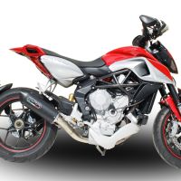 Scarico GPR compatibile con  Mv Agusta Rivale - Stradale 800 2014-2016, Furore Nero, Scarico omologato, silenziatore con db killer estraibile e raccordo specifico