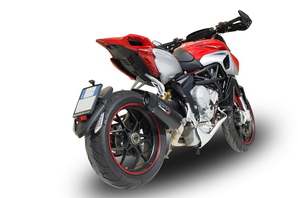 Scarico GPR compatibile con  Mv Agusta Rivale - Stradale 800 2014-2016, Furore Nero, Scarico omologato, silenziatore con db killer estraibile e raccordo specifico