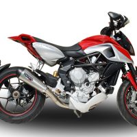 GPR exhaust compatible with  Mv Agusta Rivale - Stradale 800 2014-2016, Gpe Ann. titanium, Homologated legal slip-on exhaust including removable db killer and link pipe 