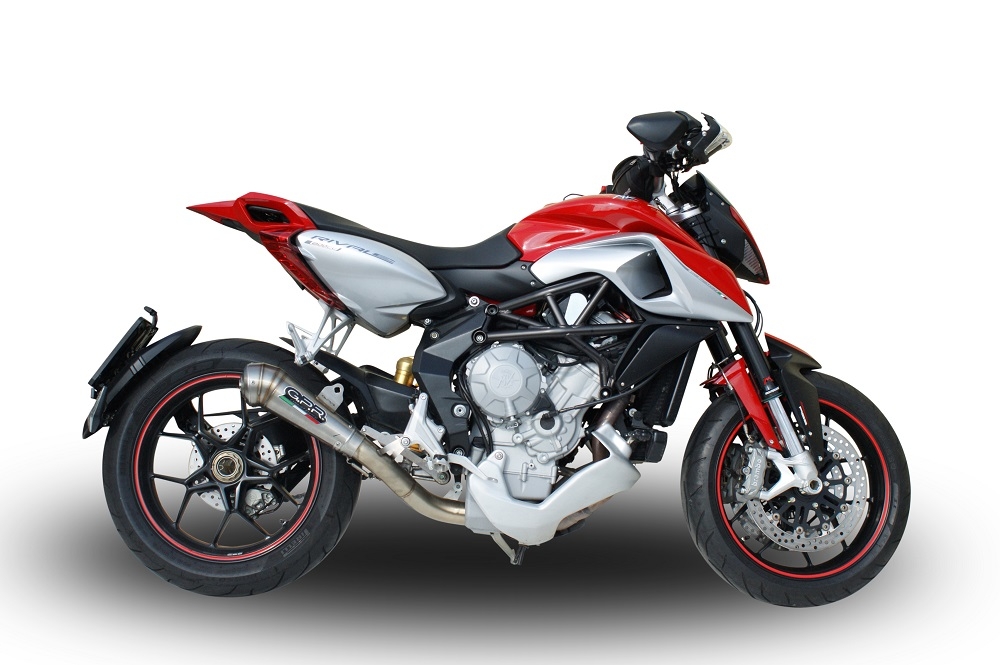 GPR exhaust compatible with  Mv Agusta Rivale - Stradale 800 2014-2016, Powercone Evo, Homologated legal slip-on exhaust including removable db killer and link pipe 