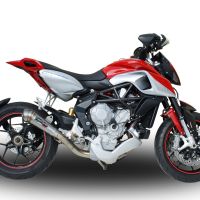 GPR exhaust compatible with  Mv Agusta Rivale - Stradale 800 2014-2016, Powercone Evo, Homologated legal slip-on exhaust including removable db killer and link pipe 