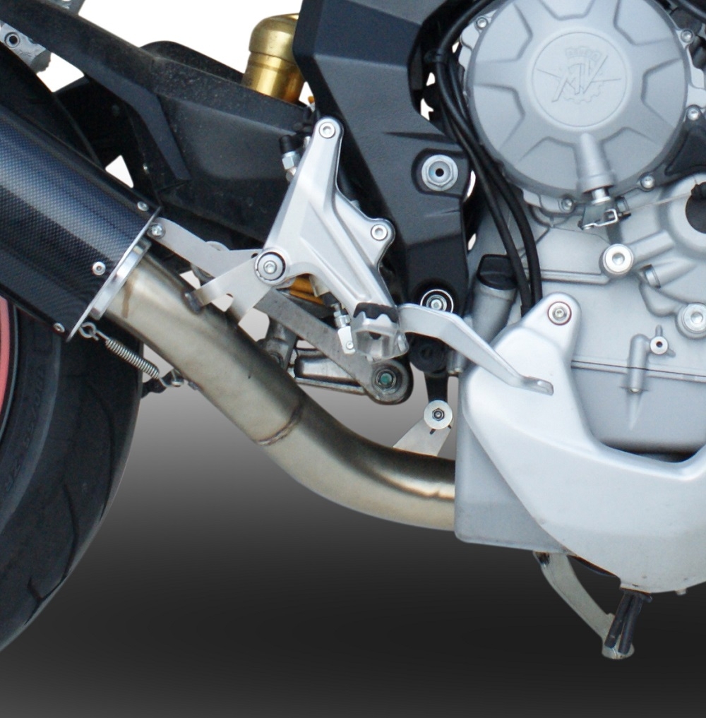 GPR exhaust compatible with  Mv Agusta Rivale - Stradale 800 2014-2016, Gpe Ann. titanium, Homologated legal slip-on exhaust including removable db killer and link pipe 