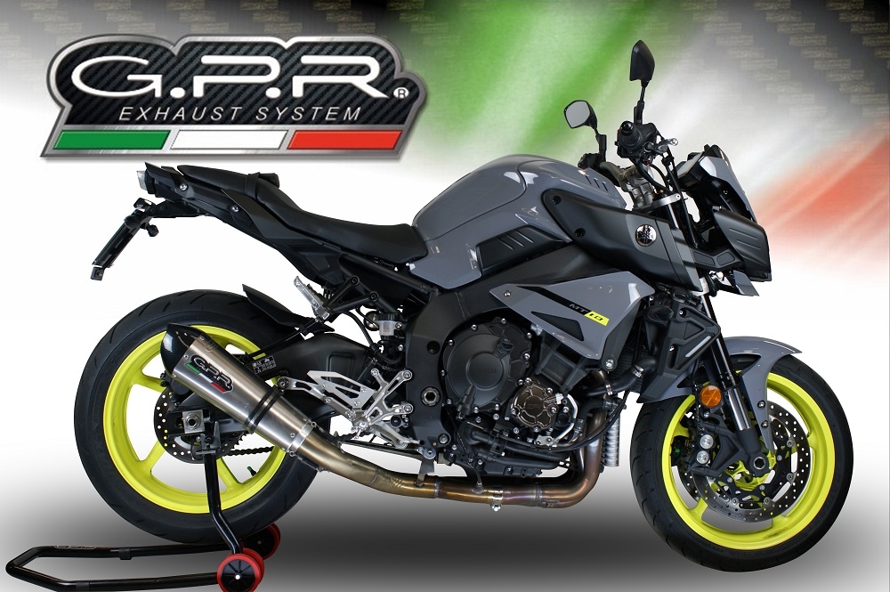 Scarico GPR compatibile con  Yamaha Mt-10 2016-2024, GP Evo4 Titanium, Scarico semi-completo omologato,fornito con db killer estraibile,catalizzatore e collettore