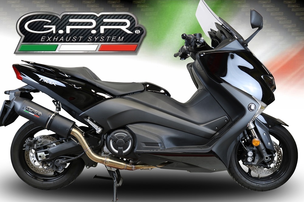 Scarico GPR compatibile con  Yamaha T-Max 530 2017-2021, Furore Evo4 Nero, Scarico completo omologato,fornito con db killer estraibile,catalizzatore e collettore