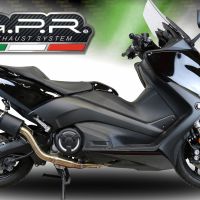 Scarico GPR compatibile con  Yamaha T-Max 530 2017-2021, Furore Evo4 Nero, Scarico completo omologato,fornito con db killer estraibile,catalizzatore e collettore