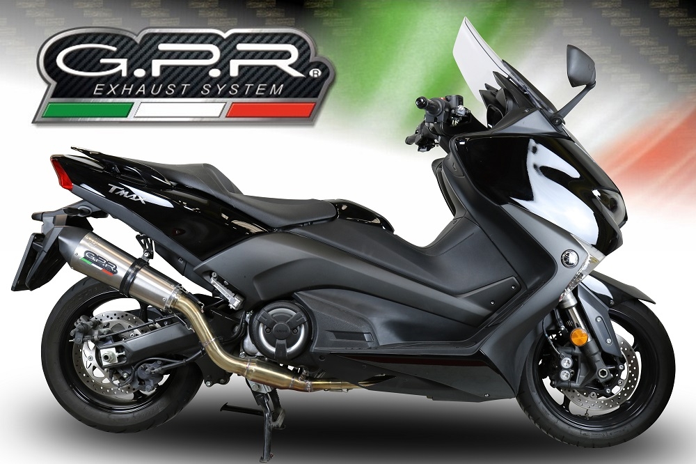 Scarico GPR compatibile con  Yamaha T-Max 560 2020-2021, GP Evo4 Titanium, Scarico completo omologato,fornito con db killer estraibile,catalizzatore e collettore