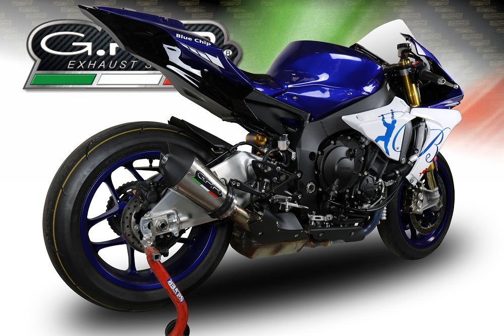 Scarico GPR compatibile con  Yamaha Yzf R1-R1-M 2015-2016, Gpe Ann. titanium, Scarico omologato, silenziatore con db killer estraibile e raccordo specifico