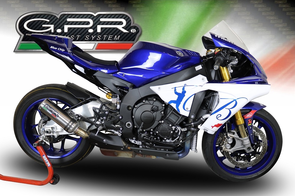 Scarico GPR compatibile con  Yamaha Yzf R1-R1-M 2020-2024, M3 Inox , Scarico omologato, silenziatore con db killer estraibile e raccordo specifico