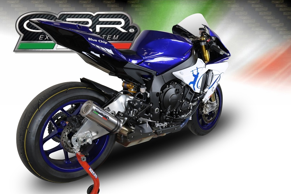 Scarico GPR compatibile con  Yamaha Yzf R1-R1-M 2015-2016, M3 Inox , Scarico omologato, silenziatore con db killer estraibile e raccordo specifico