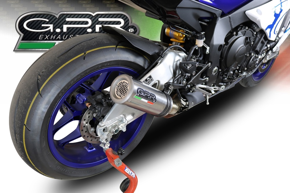 Scarico GPR compatibile con  Yamaha Yzf R1-R1-M 2015-2016, M3 Inox , Scarico omologato, silenziatore con db killer estraibile e raccordo specifico