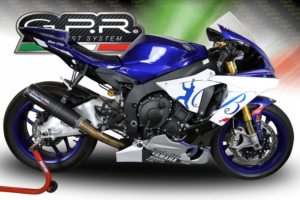 Scarico GPR compatibile con  Yamaha Yzf R1-R1-M 2017-2019, M3 Black Titanium, Terminale di scarico racing, con raccordo, senza omologazione