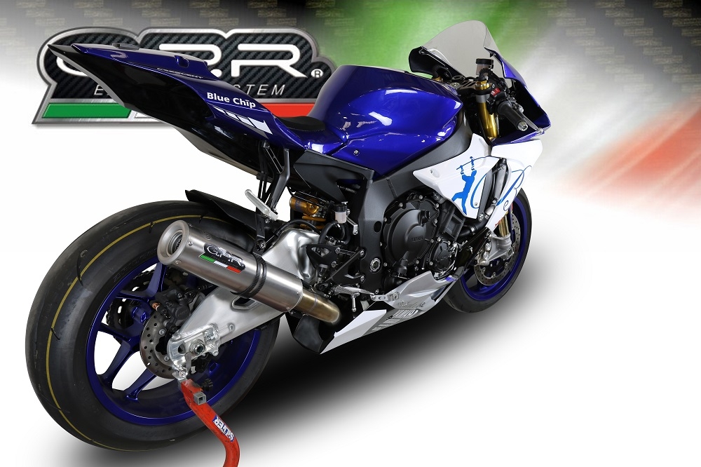 Scarico GPR compatibile con  Yamaha Yzf R1-R1-M 2017-2019, M3 Titanium Natural, Terminale di scarico racing, con raccordo, senza omologazione