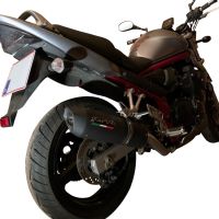 Scarico GPR compatibile con  Suzuki Gsf 650 Bandit - S  2005-2006, Furore Nero, Terminale di scarico omologato, fornito con db killer estraibile, catalizzatore e raccordo specifico