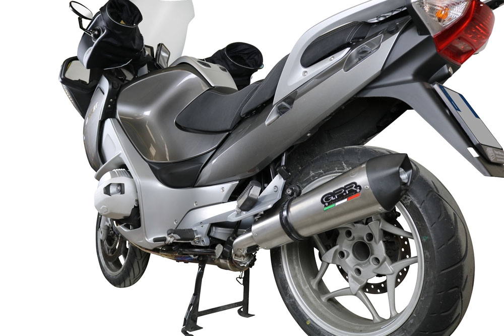 Scarico GPR compatibile con  Bmw R 1200 Rt 2009-2013, Gpe Ann. titanium, Scarico omologato, silenziatore con db killer estraibile e raccordo specifico