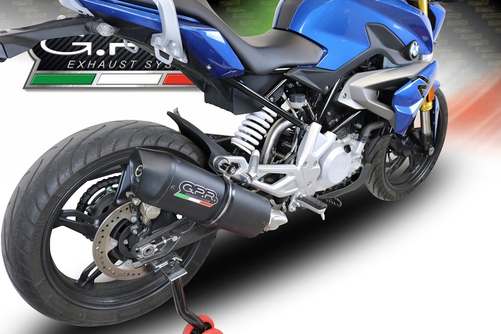 Scarico GPR compatibile con  Bmw G 310 R 2017-2021, Furore Evo4 Nero, Scarico completo omologato,fornito con db killer estraibile,catalizzatore e collettore