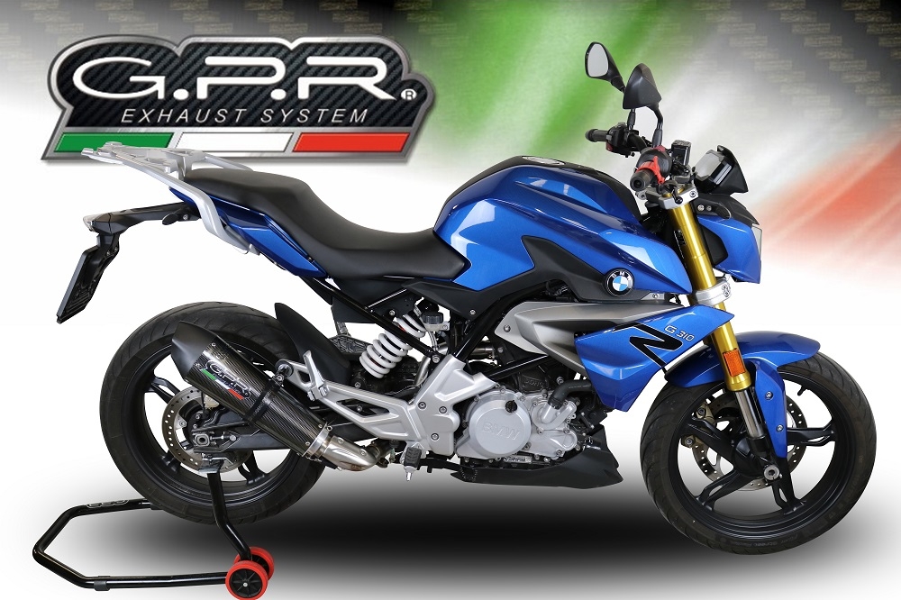 Scarico GPR compatibile con  Bmw G 310 R 2017-2021, GP Evo4 Poppy, Scarico completo omologato,fornito con db killer estraibile,catalizzatore e collettore