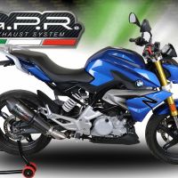 Scarico GPR compatibile con  Bmw G 310 R 2017-2021, GP Evo4 Poppy, Scarico completo omologato,fornito con db killer estraibile,catalizzatore e collettore