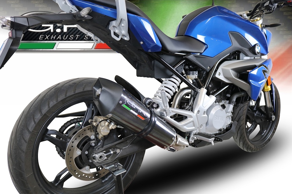 Scarico GPR compatibile con  Bmw G 310 R 2017-2021, GP Evo4 Poppy, Scarico completo omologato,fornito con db killer estraibile,catalizzatore e collettore