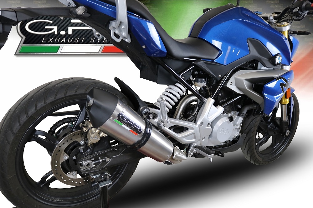 Scarico GPR compatibile con  Bmw G 310 R 2017-2021, GP Evo4 Titanium, Scarico completo omologato,fornito con db killer estraibile,catalizzatore e collettore