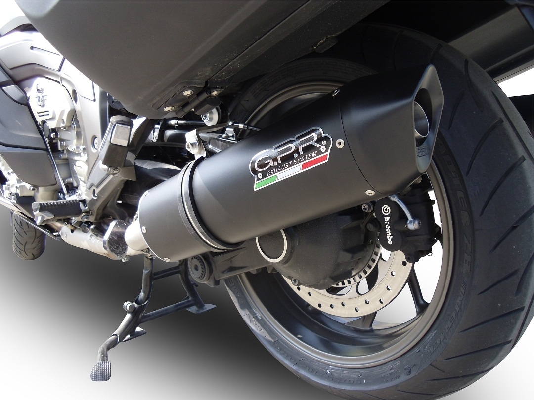 Scarico GPR compatibile con  Bmw K 1600 Gt 2022-2024, Furore Evo4 Nero, Coppia di terminali di scarico omologati, forniti con db killer removibili e raccordi specifici