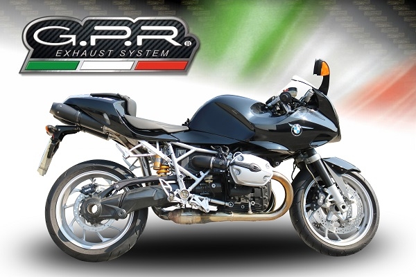 Scarico GPR compatibile con  Bmw R 1200 S 2006-2008, Furore Poppy, Coppia di terminali di scarico omologati, forniti con db killer removibili e raccordi specifici