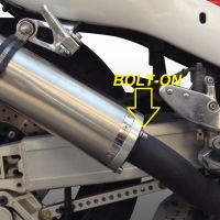 Scarico GPR compatibile con  Kawasaki ZXR 400 R 1990-1998, Inox Tondo, Silenziatore di scarico omologato, con flangia specifica, con db killer estraibile