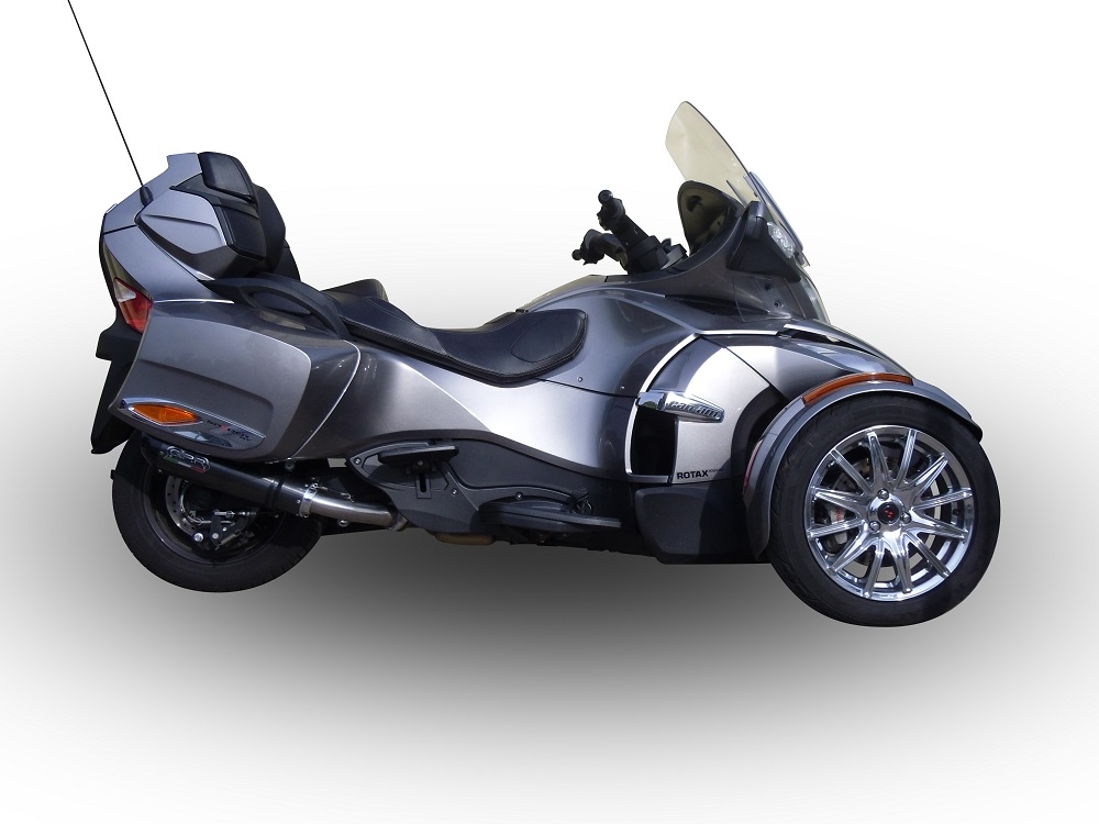 GPR exhaust compatible with  Can Am Spyder 1000 St -Sts 2013-2016, Gpe Ann. Poppy, Homologated legal slip-on exhaust including removable db killer and link pipe 