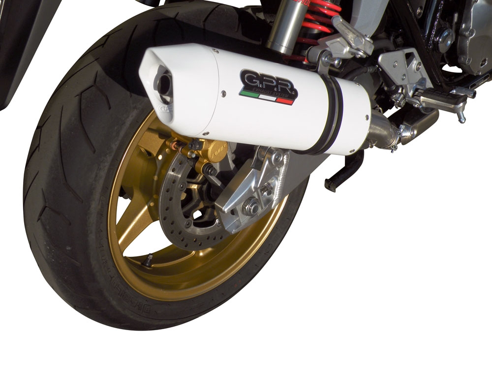 Scarico GPR compatibile con  Honda Cb 1300 2003-2012, Albus Ceramic, Scarico omologato, silenziatore con db killer estraibile e raccordo specifico