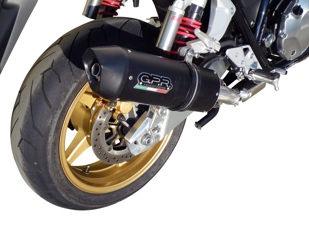 Scarico GPR compatibile con  Honda Cb 1300 2003-2012, Furore Nero, Scarico omologato, silenziatore con db killer estraibile e raccordo specifico