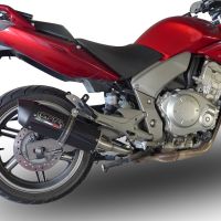 Scarico GPR compatibile con  Honda Cbf 1000 - ST  2006-2009, Furore Nero, Coppia di terminali di scarico omologati, forniti con db killer removibili e raccordi specifici