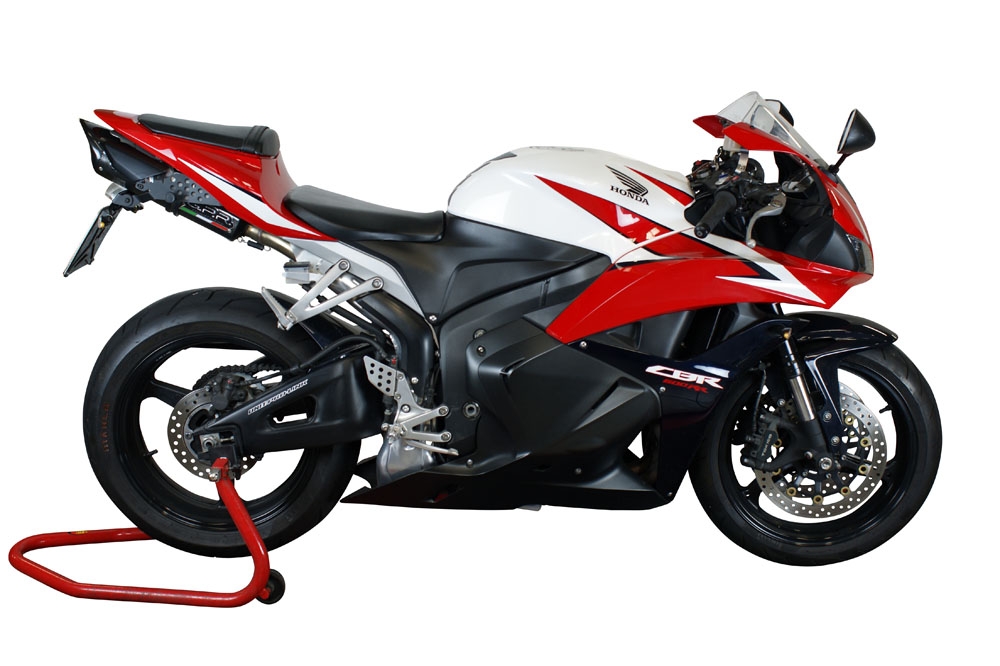 GPR exhaust compatible with  Honda Cbr 600 Rr  2007-2018, Tiburon Poppy, Homologated legal slip-on exhaust including removable db killer and link pipe 