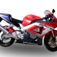 Scarico GPR compatibile con  Honda Cbr 900 Rr 2000-2003, Inox Tondo, Silenziatore di scarico omologato, con flangia specifica, con db killer estraibile