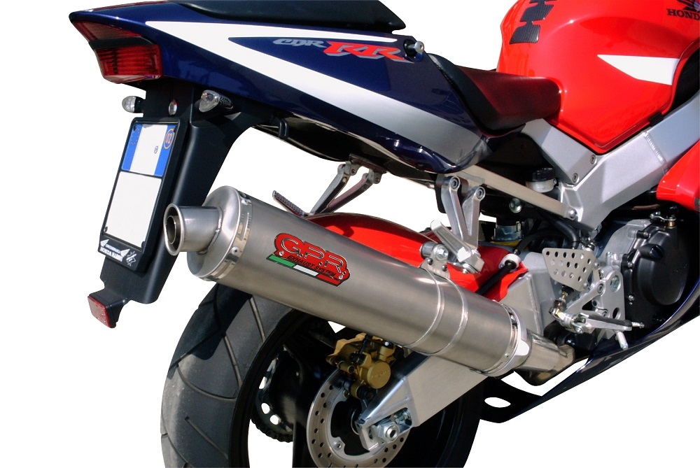 Scarico GPR compatibile con  Honda Cbr 900 Rr 2000-2003, Inox Tondo, Silenziatore di scarico omologato, con flangia specifica, con db killer estraibile