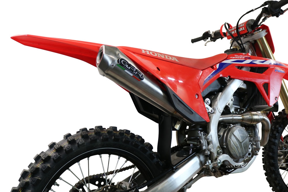 Scarico GPR compatibile con  Honda Crf 450 R-RX 2021-2024, Pentacross FULL Titanium, Scarico completo racing, fornito con db killer estraibile e collettore, non legale per uso stradale