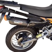 Scarico GPR compatibile con  Honda Dominator Nx 650  1998-2001, Furore Nero, Terminale di scarico semi-completo, omologato, con db killer estraibile e raccordo specifico