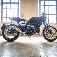 GPR exhaust compatible with  Ducati Scrambler 800  2015-2016, M3 Titanium Natural, Homologated legal slip-on exhaust including removable db killer and link pipe 