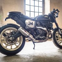 GPR exhaust compatible with  Ducati Scrambler 800  2015-2016, M3 Titanium Natural, Homologated legal slip-on exhaust including removable db killer and link pipe 