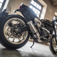 GPR exhaust compatible with  Ducati Scrambler 800  2015-2016, M3 Titanium Natural, Homologated legal slip-on exhaust including removable db killer, link pipe and catalyst 