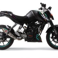 Scarico GPR compatibile con  Ktm Duke 200 2012-2024, Deeptone Inox, Terminale di scarico omologato, fornito con db killer estraibile, catalizzatore e raccordo specifico