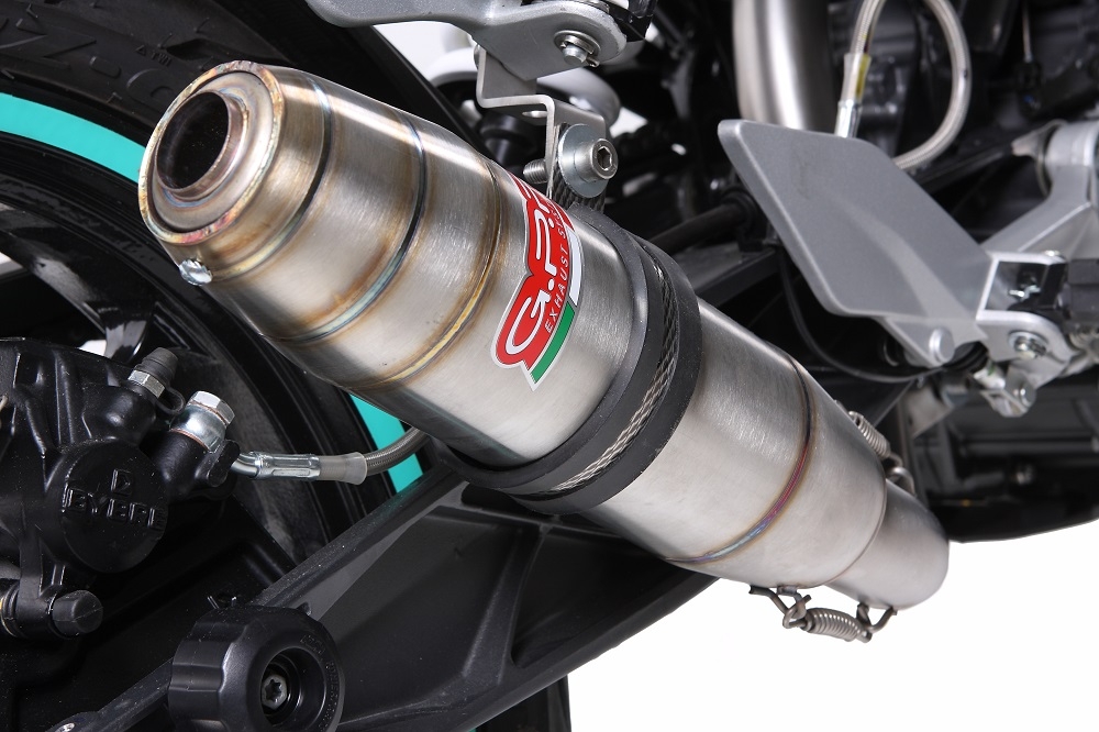 GPR exhaust compatible with  Ktm Duke 200 2012-2024, Deeptone Inox, Racing slip-on exhaust including link pipe 