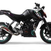 Scarico GPR compatibile con  Ktm Duke 125 2011-2016, Powercone Evo, Terminale di scarico omologato, fornito con db killer estraibile, catalizzatore e raccordo specifico