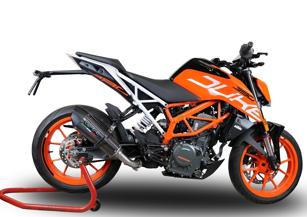 Scarico GPR compatibile con  Ktm Rc 390 2017-2020, GP Evo4 Poppy, Scarico omologato, silenziatore con db killer estraibile e raccordo specifico