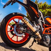 GPR exhaust compatible with  Ktm Rc 390 2017-2020, Deeptone Inox, Racing slip-on exhaust including link pipe 