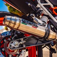 GPR exhaust compatible with  Ktm Rc 125 2017-2020, Deeptone Inox, Homologated legal slip-on exhaust including removable db killer and link pipe 