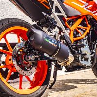 Scarico GPR compatibile con  Ktm Duke 250 2017-2020, Furore Nero, Terminale di scarico racing, con raccordo, senza omologazione