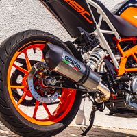 Scarico GPR compatibile con  Ktm Duke 250 2017-2020, GP Evo4 Poppy, Scarico omologato, silenziatore con db killer estraibile e raccordo specifico