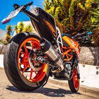 Scarico GPR compatibile con  Ktm Rc 390 2017-2020, GP Evo4 Poppy, Scarico omologato, silenziatore con db killer estraibile e raccordo specifico