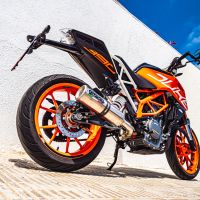 Scarico GPR compatibile con  Ktm Duke 125 2011-2016, M3 Inox , Terminale di scarico racing, con raccordo, senza omologazione